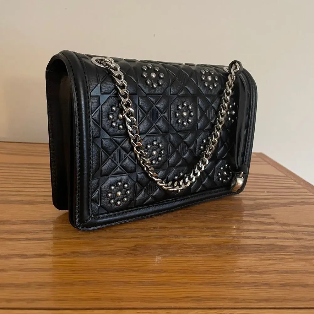 Brighton Elise Flap Bag - Black Quilted Leather Pretty Tough Collection New/NWT